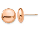 14K Rose Pink Gold 12mm Button Post Earrings